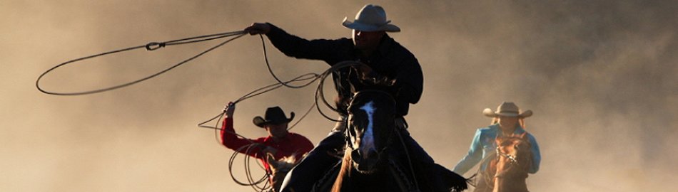 Cowboys on Horses with Lassos