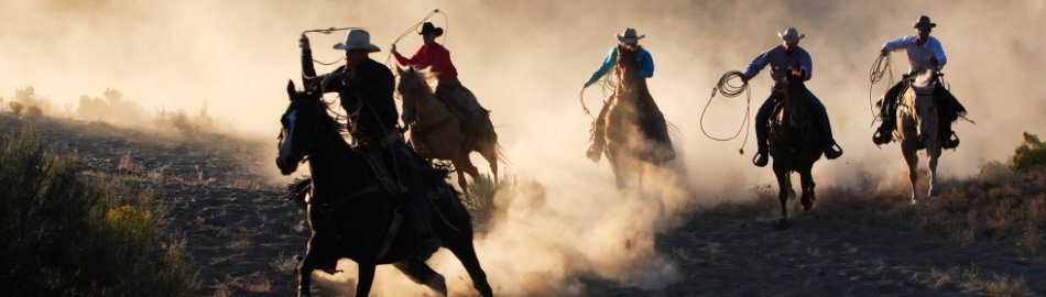 Cowboys on Horses with Lassos